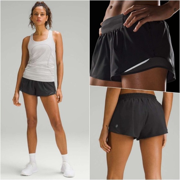 Lululemon Run Low-Rise Lined Shorts Black 8 NWOT - Picture 1 of 13